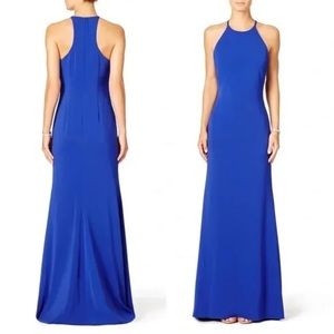 Badgley Mischka Homecoming Gown! Cobalt Royal Blue Gown racer back trumpet flare